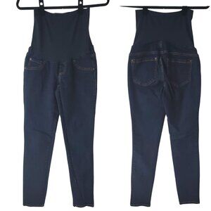 Indigo Blue Maternity Jeans Secret Fit Belly Skinny Dark Wash Jegging Small